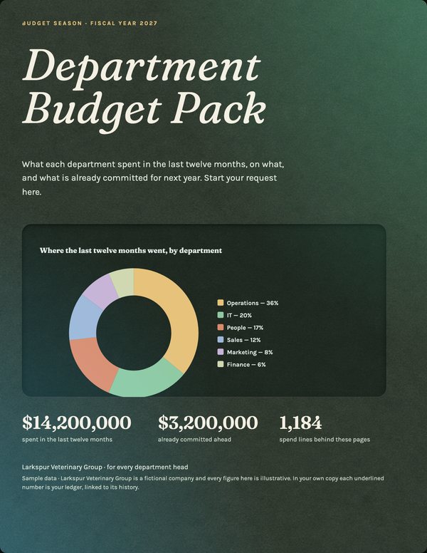 Illustrative cover for Department Budget Pack
